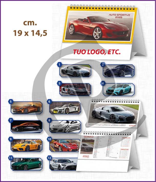 calendari-da tavolo 2025-personalizzati-Illustrati-da-scrivania-auto-sportive-ag2073-h14-tv2280